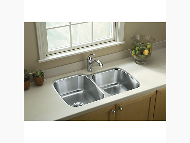 McAllister®31-3/4" x 20-3/4"/18" x 8-5/16" Undermount large/small kitchen sink-0-large